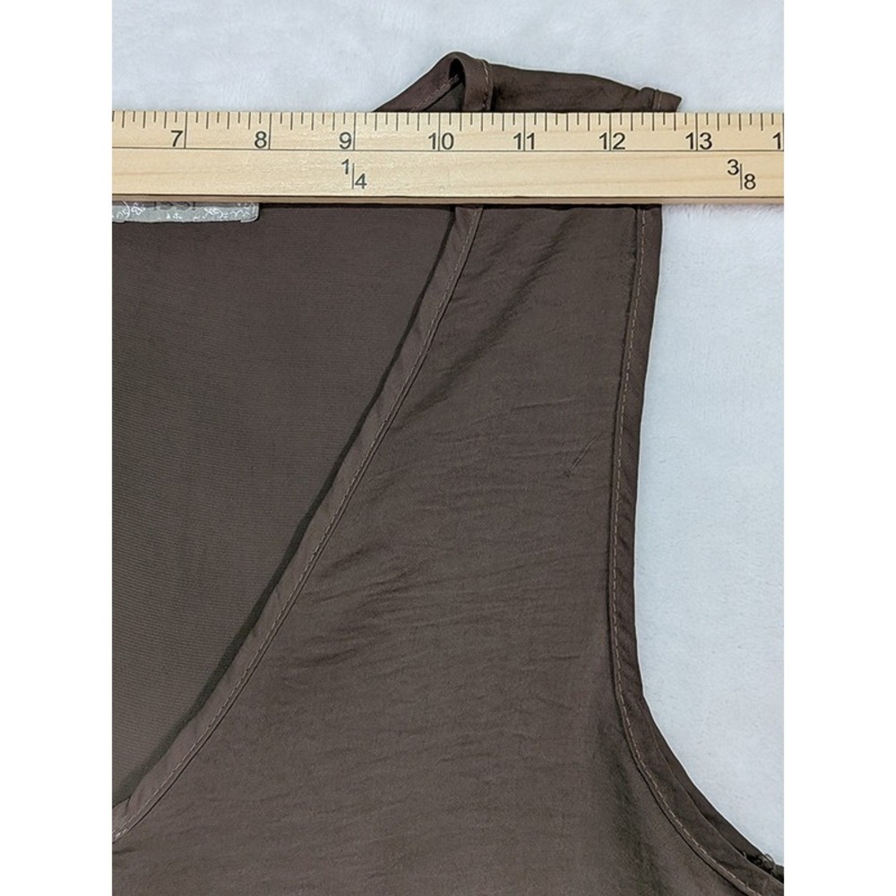 Issi Cami Tank Top Womens M Brown Y2K Revival 90s Minimalist Waterfall Drape - Picture 4 of 8